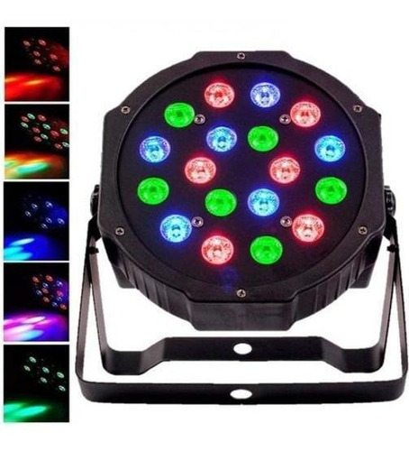 Canhão De Luz Rgb Refletor 18w Leds Strobo Rítmico Dj Festa