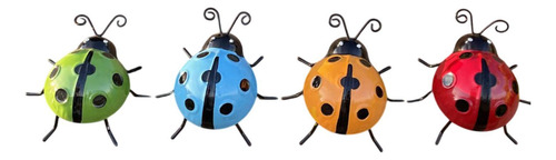 4x Garden Ladybug Ornamentos De Pared Decoración De La