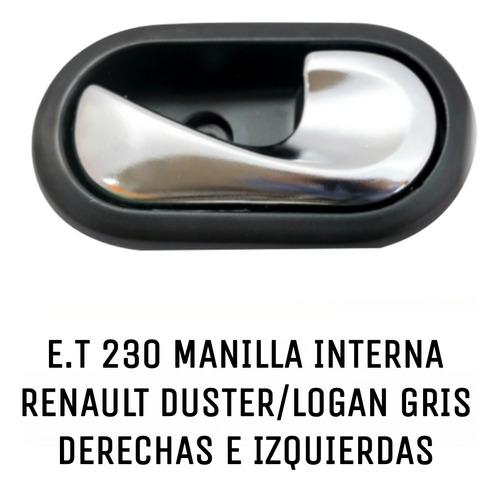 Manilla Interna Para Renault Duster/ Logan Gris Dere/izq