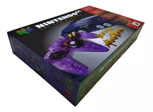 Caixa Nintendo 64 Atomic Purple 4 Controles Com Divisoria