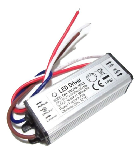 Led Driver Corriente Constante Ip65 18-30w 18-34v 600 Ma