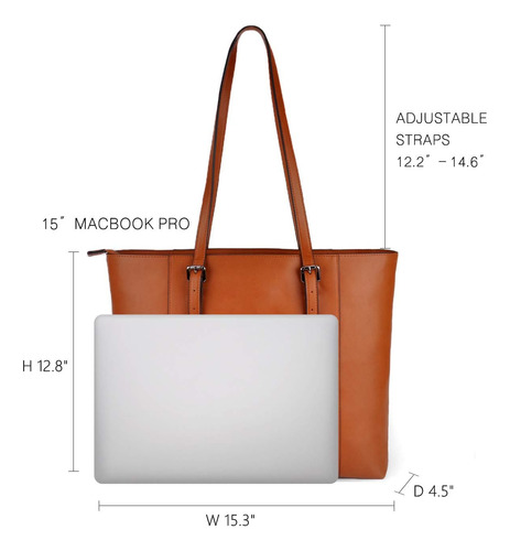 Bolso D/laptop Zysun 15.6 In Pu P/mujer C/correas Regulables