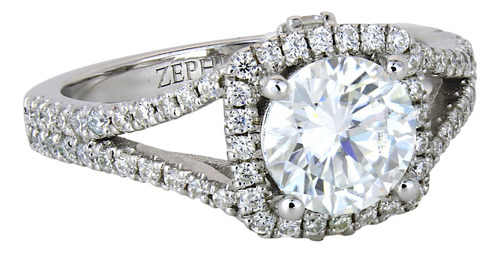 Anillo Compromiso Diamante Moissanita Con Pavé 1.0ct Niridia