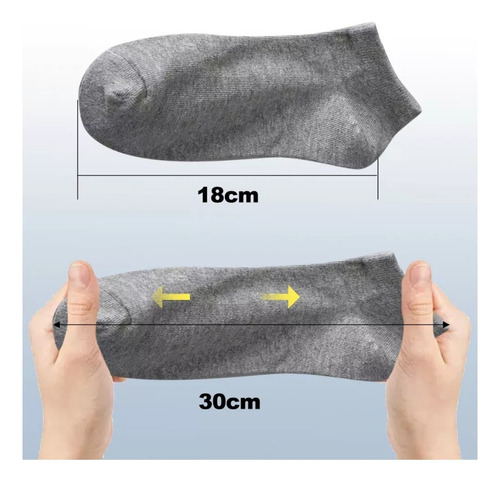 12 Pares De Calcetines Cortos Transpirables Negros