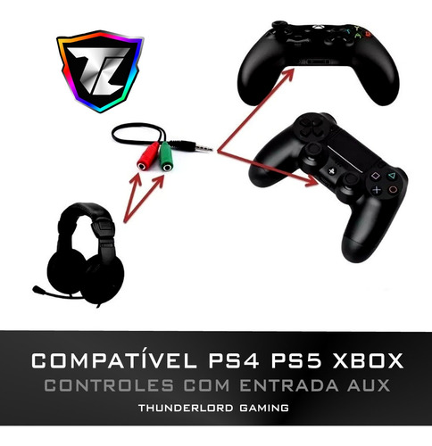Cabo Adaptador P3 X 2 P2 (fone + Microfone) Notebook Headset