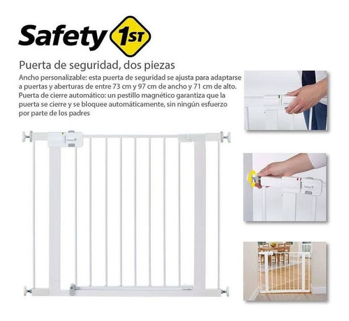 Imagen 1 de 4 de Puerta De Seguridad Para Bebés 2 Piezas Marca Safety 1st