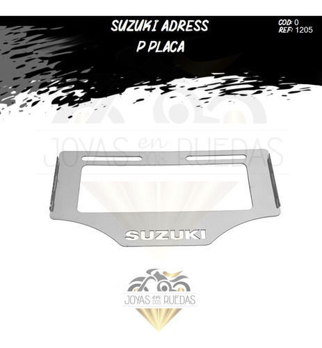 Suzuki Adress Acero Inoxidable Portaplaca