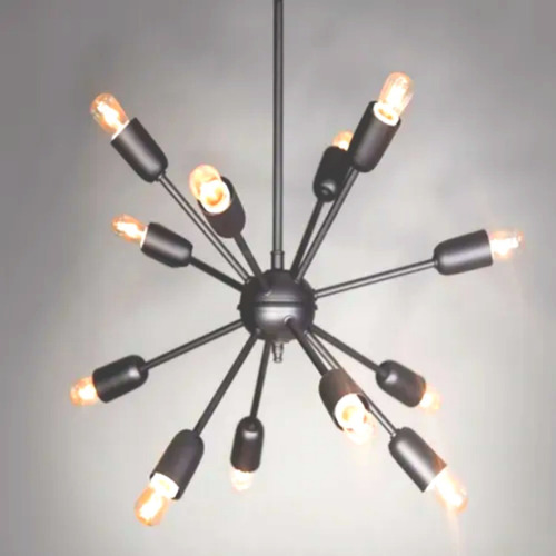 Lampara Colgante Mini Explosion 12 Luces Negra Perfecta 