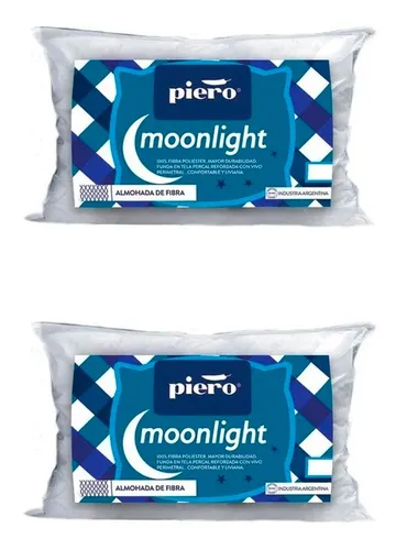 Combo X2 Almohadas Piero Moonlight 70x40 Fibra Poli ster