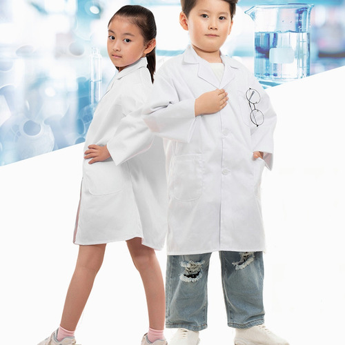 Bata De Laboratorio Para Niños Manga Larga,uniforme Médico
