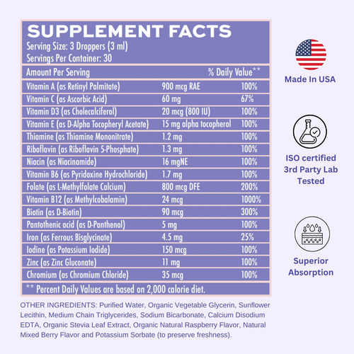 Vitaminally Multivitamínico Líquido Para Mujeres Con Hierro