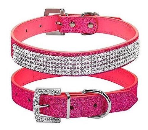 Collar Para Perro De Cuero Con Strass De Beirui Bling - Cris