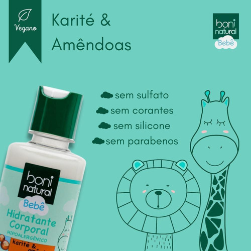 Imagem 3 de 4 de Hidratante Bebê Karité E Amêndoas 250ml Boni Natural Vegano