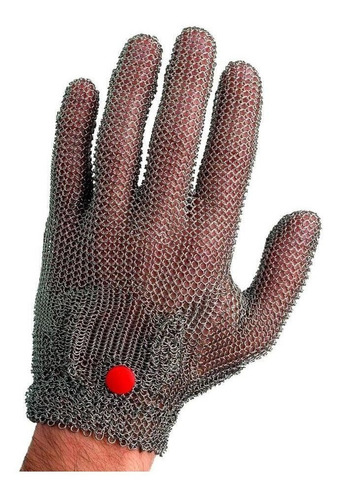 Luva De Aço Açougueiro Inox Cano Curto Segurança Anticorte
