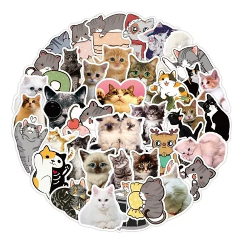 Michis 50 Stickers De Caricaturas De Gato