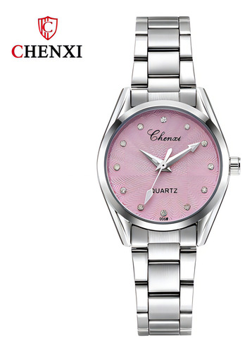 Relojes Elegantes De Cuarzo Inoxidable Chenxi Diamond Color Del Fondo Rosa