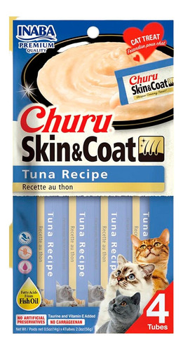 Churu Skin & Coat Snack Húmedo Para Gatos Atun X 4un