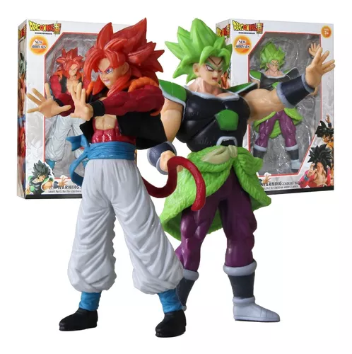 Kit 2 Bonecos Goku - Vegeta Super Saiyan + Broly Super Sayaj