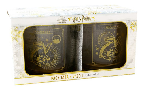 Imagen 1 de 5 de Taza + Vaso - Harry Potter - Hufflepuff - Licencia Oficial