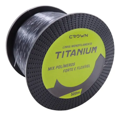 Linha De Pesca Titanium 0,40mm Monofilamento 500mt Crown Cor Cinza