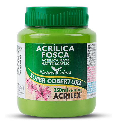 Tinta Acrílica Fosca Artesanato Acrilex 250ml Ótima Cobertur Cor Verde Pistache