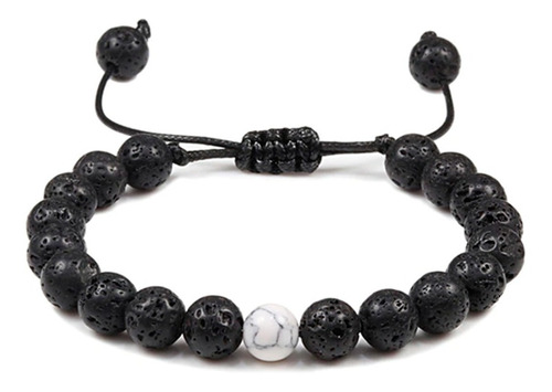 Pulsera Hombre Mujer Yin Yang Piedras Naturales Brazalete