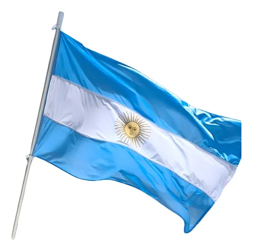 Bandera Argentina Flameo Reforzada 90x144 Premium Con Sol Argentina