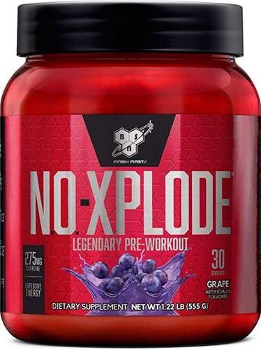 Pré-treino Bsn No Xplode 555g 30 doses uva - grape