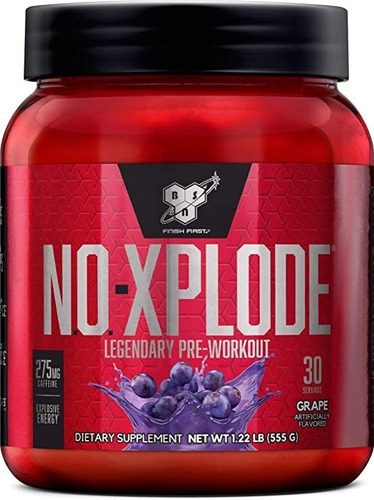 Pre Workout No- Explode Bsn 1,22 kg de 30 servir sabor de uva