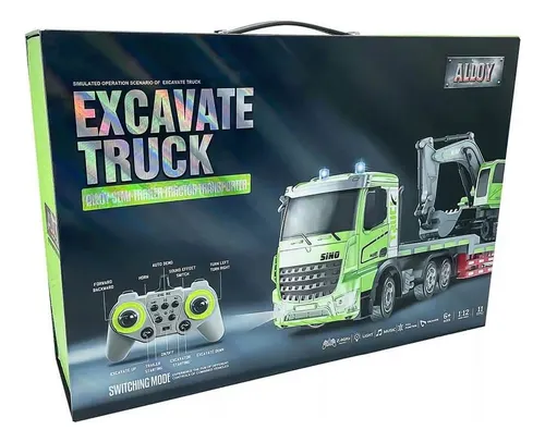 Camion Semi C/excavadora A Radio Control Carga Usb Tut Tutti