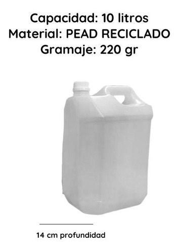 Imagen 6 de 10 de Bidones Plasticos 10 Litros Nuevo Natural Recuperado X 40 Un