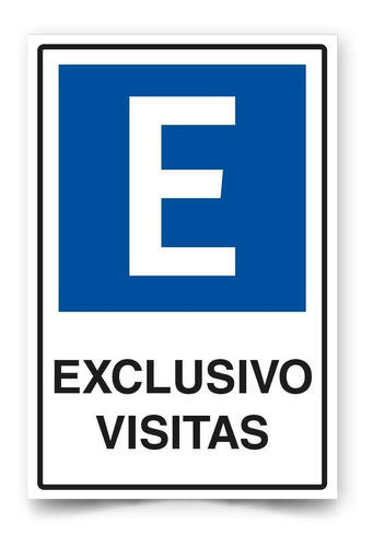 Señal Estacionamiento Exclusivo Visitas 45x30cm Metal