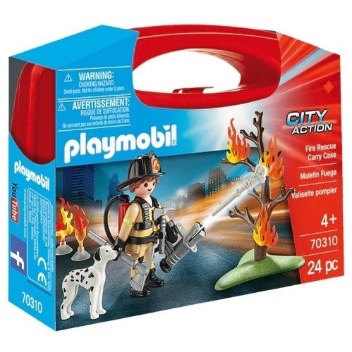 Playmobil Maletín Bombero Apaga Incendios 24 Piezas