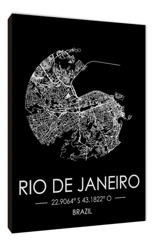 Cuadros Mapa Río De Janeiro Varios Modelos 40x60