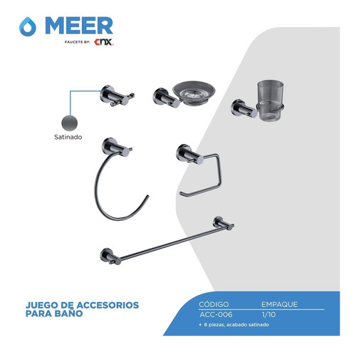 Cnx Accesorios Para Baño Con Acabado Cromado