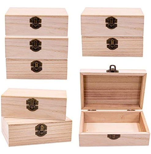 Upper Midland Products 8 Cajas De Madera Para Manualidades, 