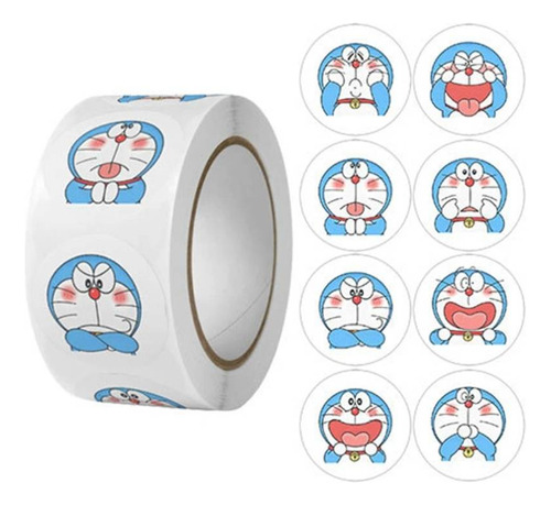 500 Pegatinas Rollo Anime Doraemon Gato Cosmico Calcomanías