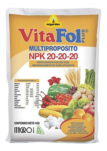 Fertilizante Foliar Npk 20-20-20 Multiproposito Mantenimient