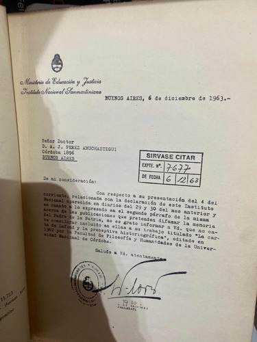 La Carta De Lafond San Martín A.j. Pérez Amuchástegui (Usado)