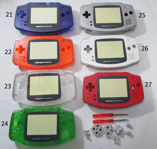 Imagem 3 de 8 de 1 Carcaça Game Boy Color, Advance Ou Sp + X Y + Borrachas