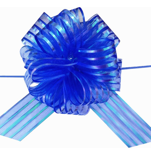 Lazos Grandes De Organza Azul Oscuro 20 Piezas 5 Centimetros