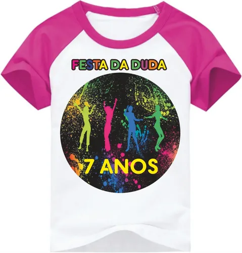 Camiseta Festa Neon Tema Balada Personalizada Com Nome