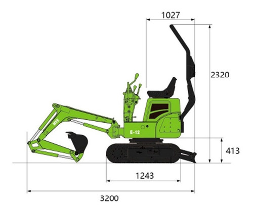Miniexcavadora 1 Tonelada 11 Hp Yuchai E12 Canopy