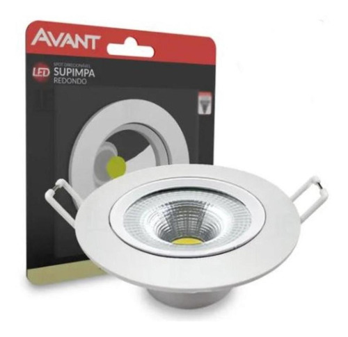 Spot Led Redondo 5w Direcionável Branco Bivolt 6500k Avant