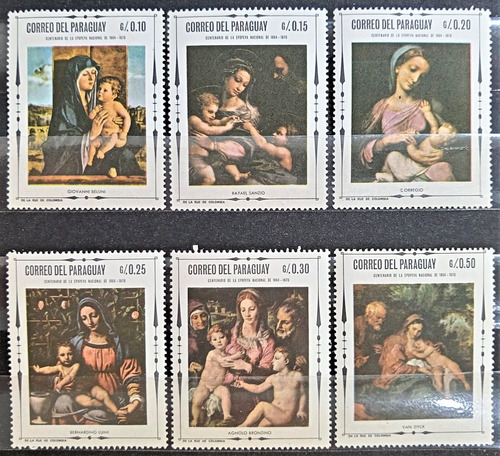 Paraguay Arte, Serie Sc 1070-1075 Pinturas 1968 Nueva L16971