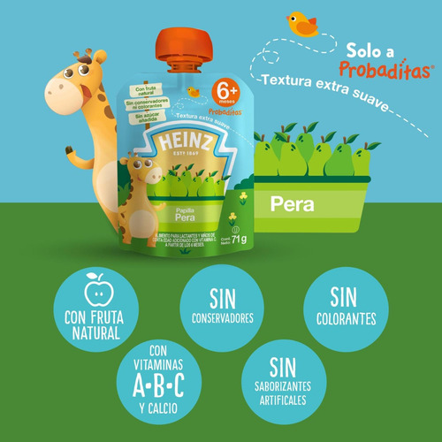 Papilla Heinz Para Bebé Etapa 1 Pera 71 Gr