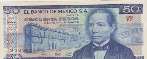 Billete $50 Serie K X 1981 Benito Juárez