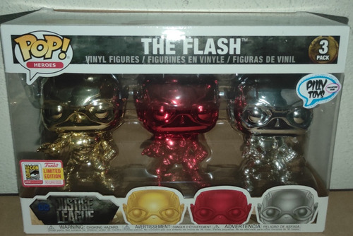 Funko Pop! Justice League Comic Con 2018 The Flash 3pack.