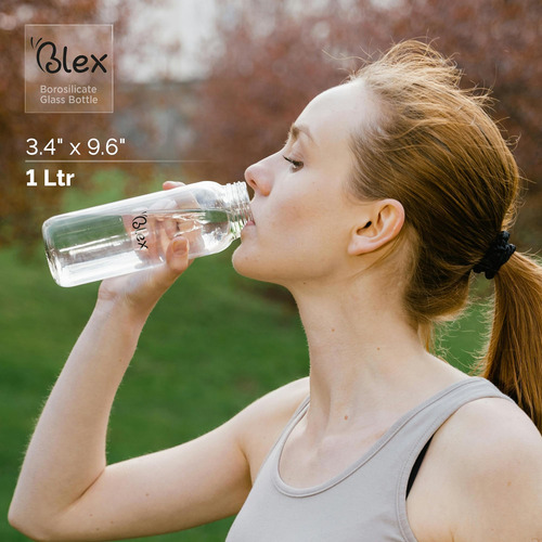 Botella De Agua De Vidrio De Borosilicato Premium (34 Oz 1 L