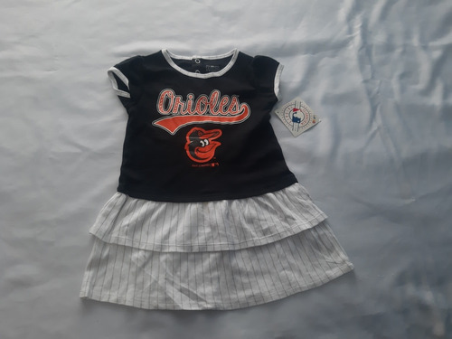 Vestidito Vestido Niña Bebé Mlb Béisbol Orioles Baltimore 4